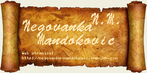 Negovanka Mandoković vizit kartica
